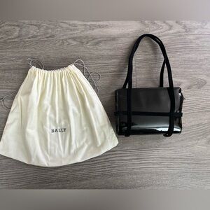 Bally Black Patent Leather Purse Handbag with Dust Bag